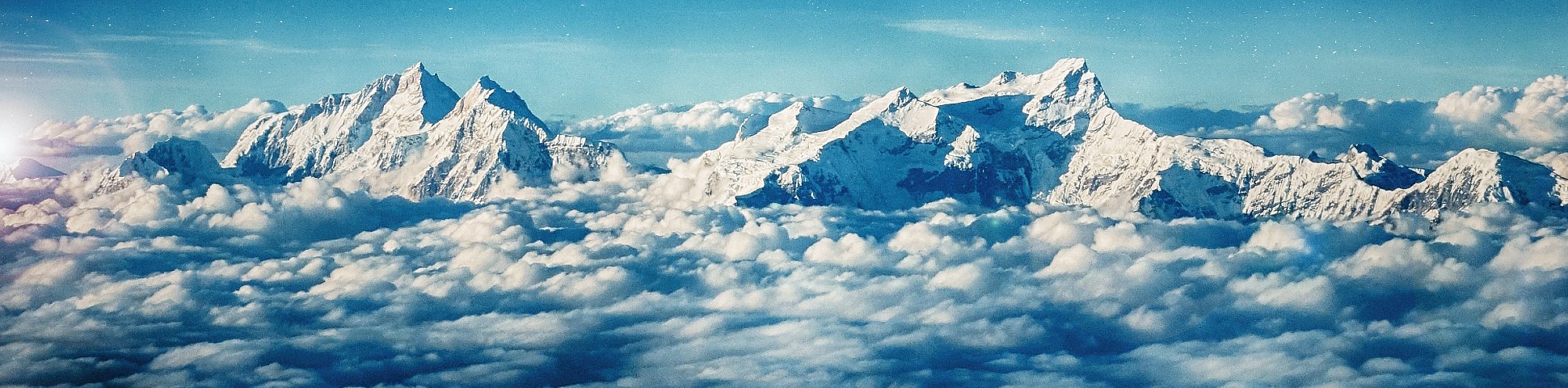 Peaks of the himalayas breaking through the clouds (Nepal)