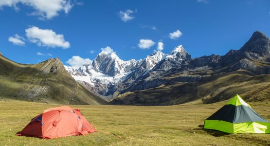 Campsites on Huayhuash circuit trek, Peru