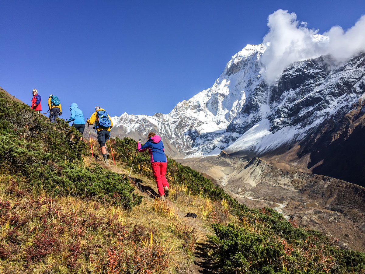 Small ascent on Manaslu Circuit trek in Nepal