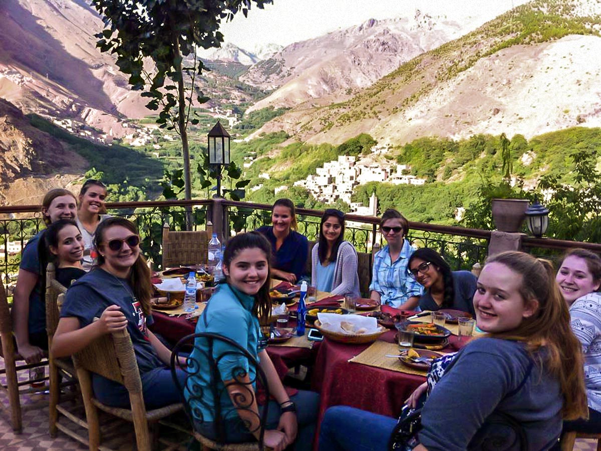 Lunch break on Villages Valleys and Mt Toubkal Climb tour in Morocco