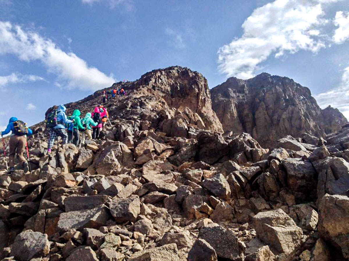 Ascent to the peak of Villages Valleys and Mt Toubkal Climb tour in Morocco