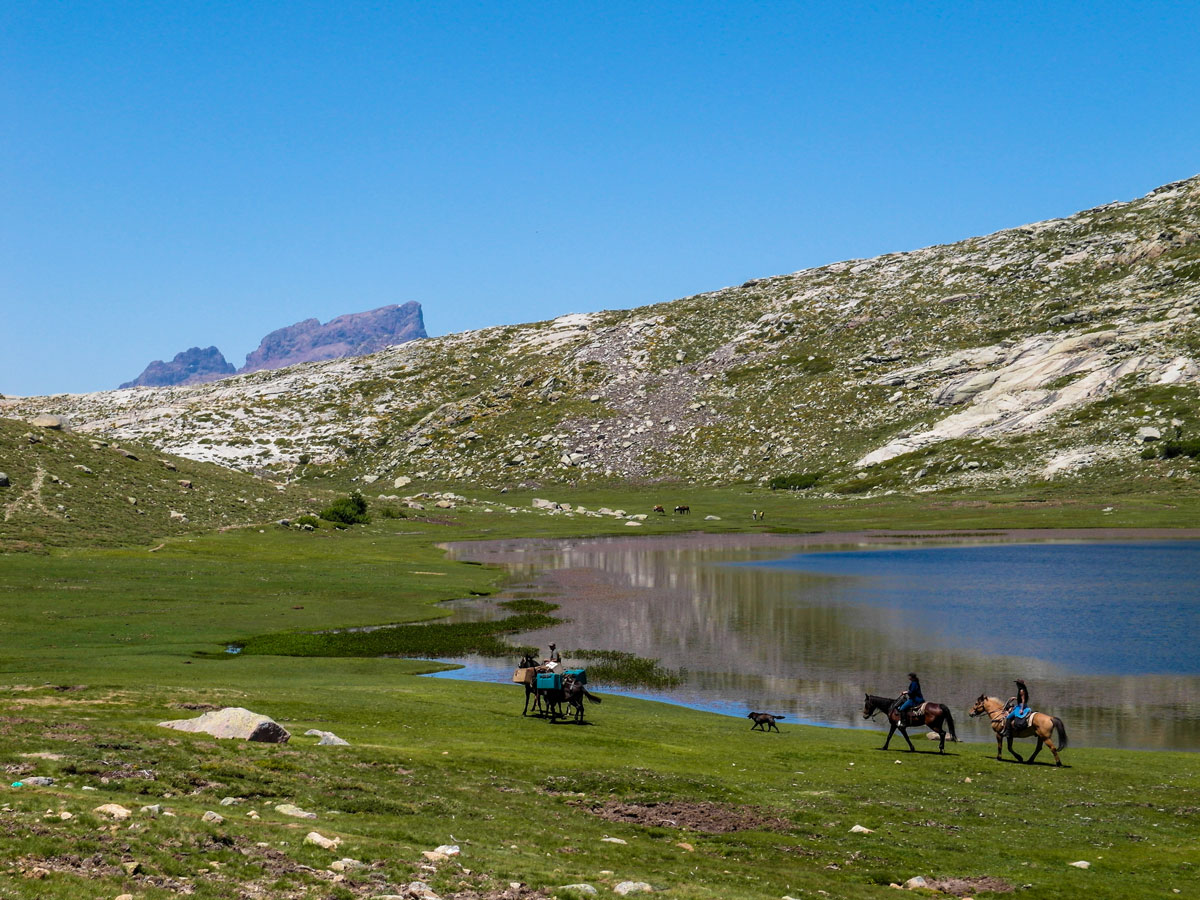 On a day 6 of GR20 trek in Corsica between Verghio and Refuge A Sega theres a beautfiful small lake