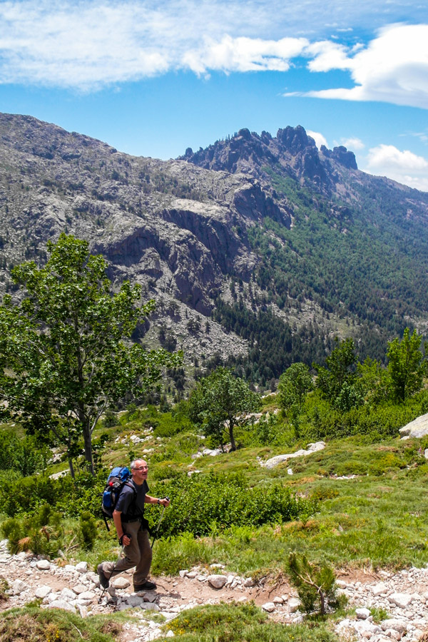 GR20 Tour in Corsica has beautiful views of Needles de Bavella Aguilles de Bavella