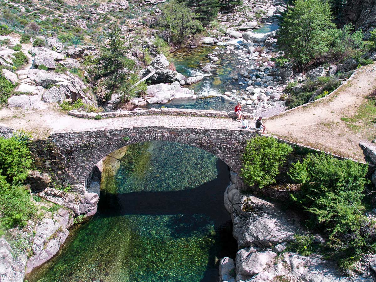 Beautiful bridge in Scala on Scala to Piana trek in Corsica