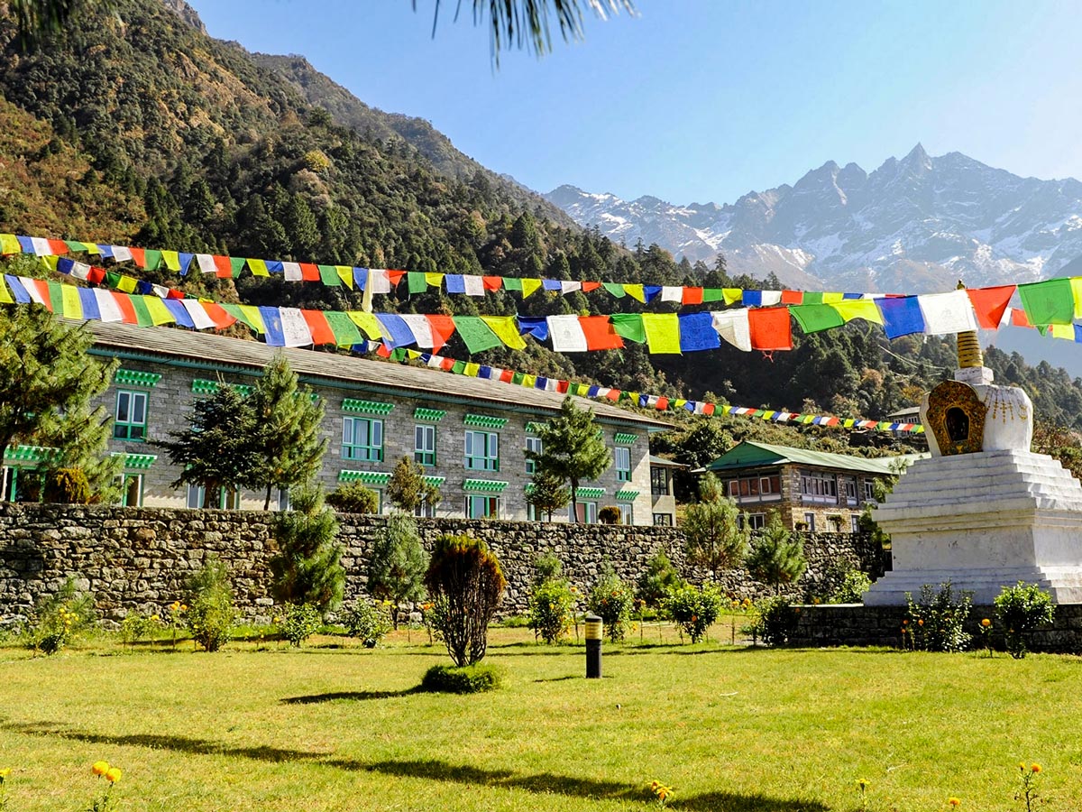 Prayer flags on Everest Luxury Lodge Trek in Nepal