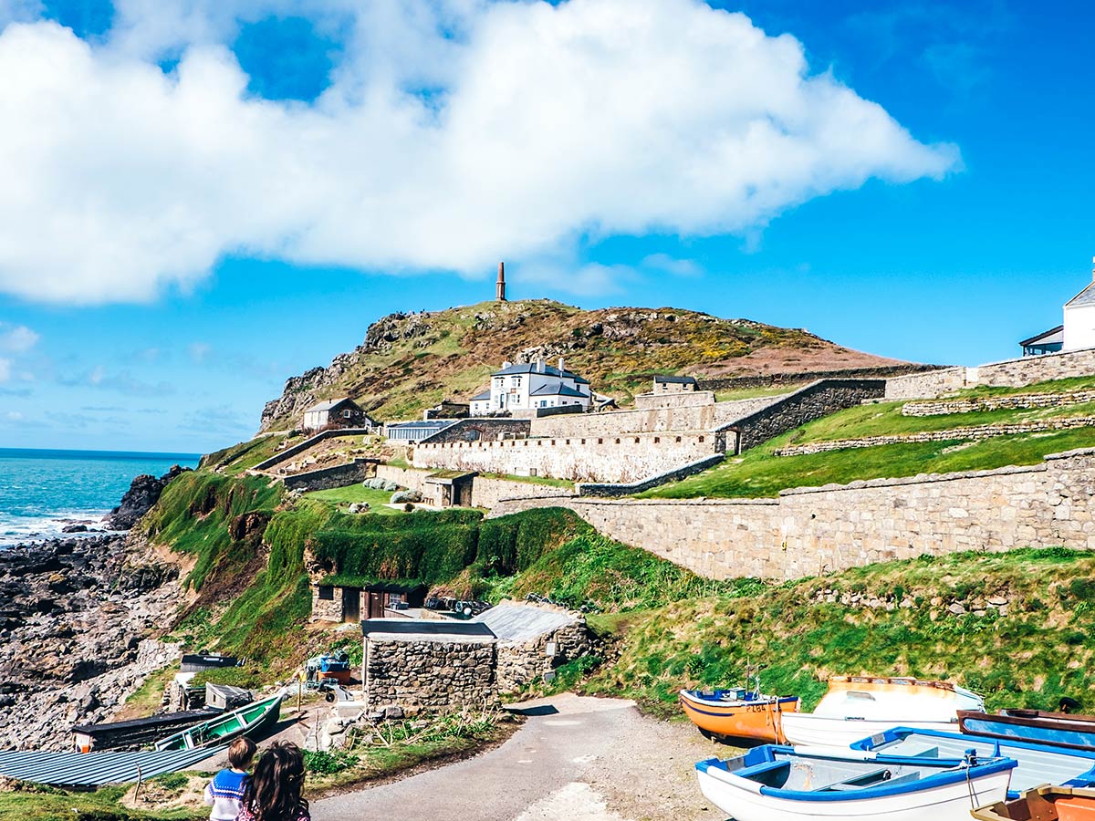 Views of the Cape Cornwall seen on South West Coast Path walking tour