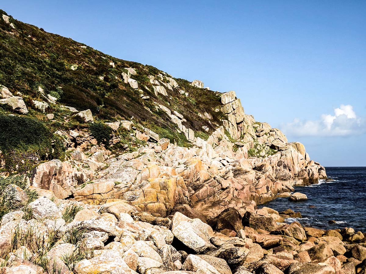 Several rocky coastal paths around Penzace that you pass through while on South West Coast Path