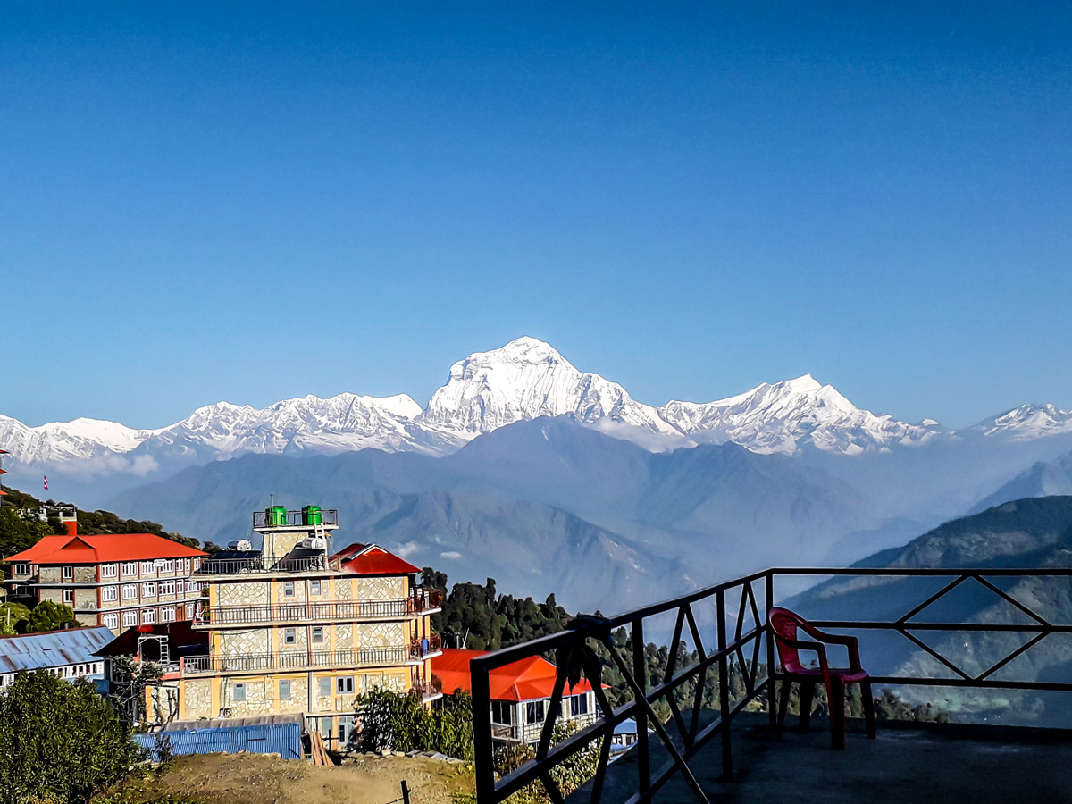 View of Annapurna Range on Ghorepani and Poon Hill trek in Nepal