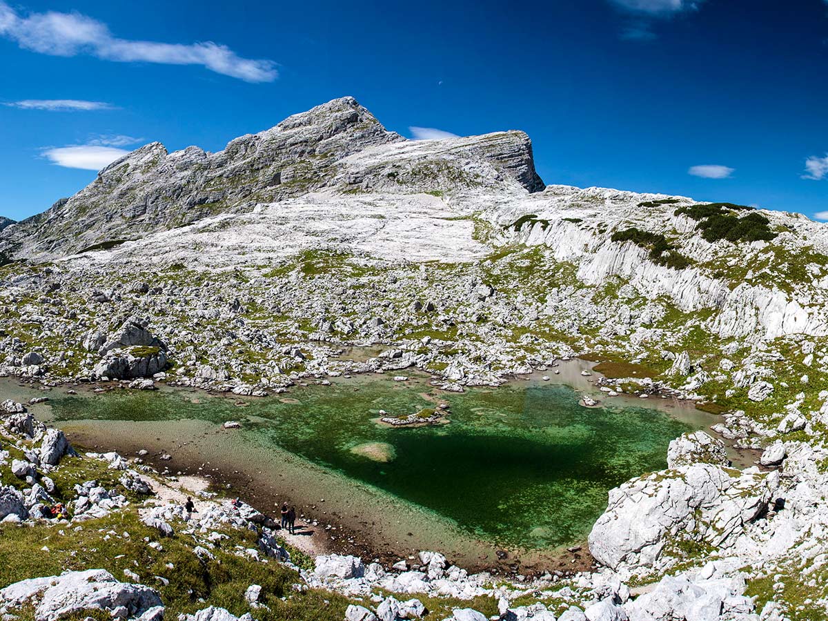 Small tarn near Kanjavec seen on Discover Slovenian Alps Tour