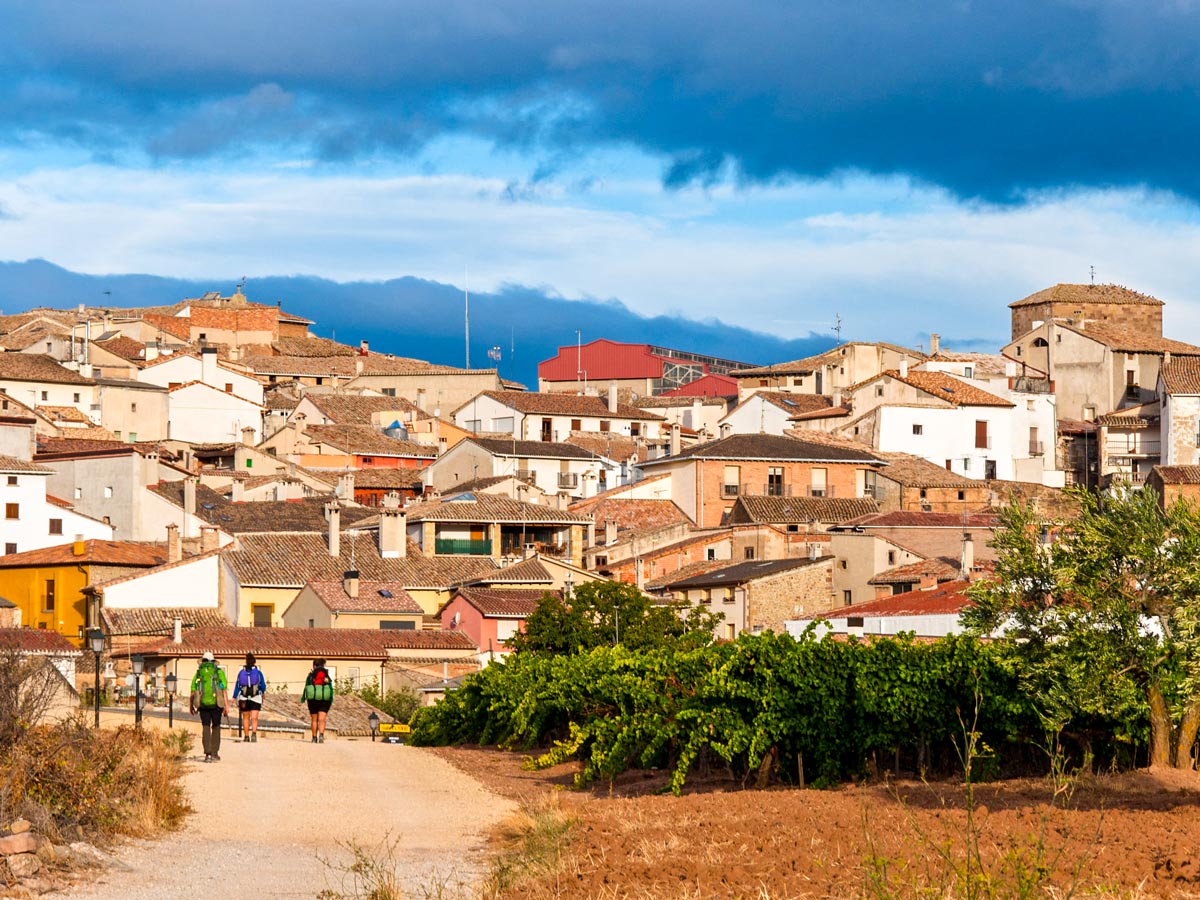 Beautiful village seen on Camino de Santiago French Way full trek