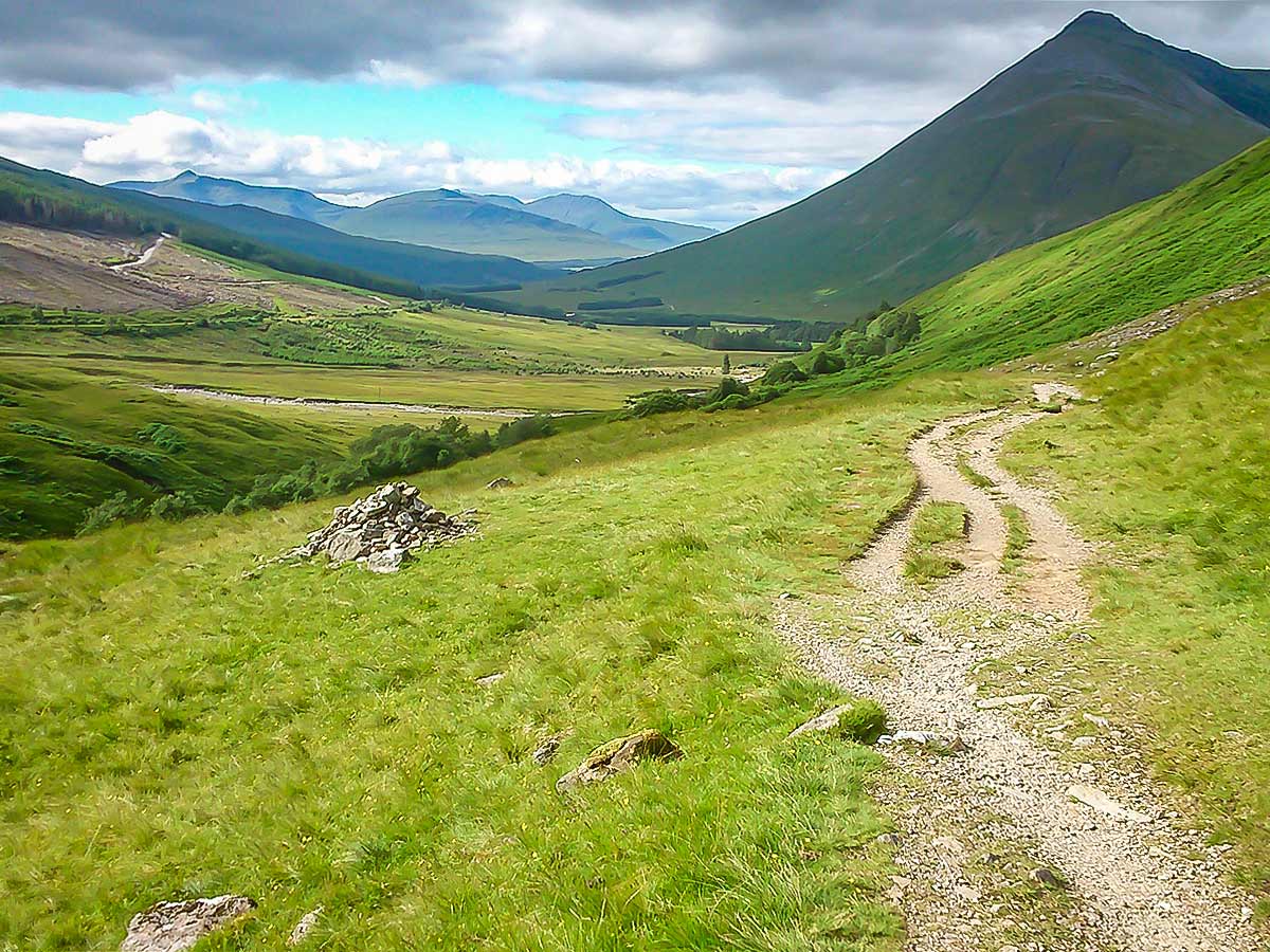 Heading to Bridge of Orchy on the West Highland Way in Scotland