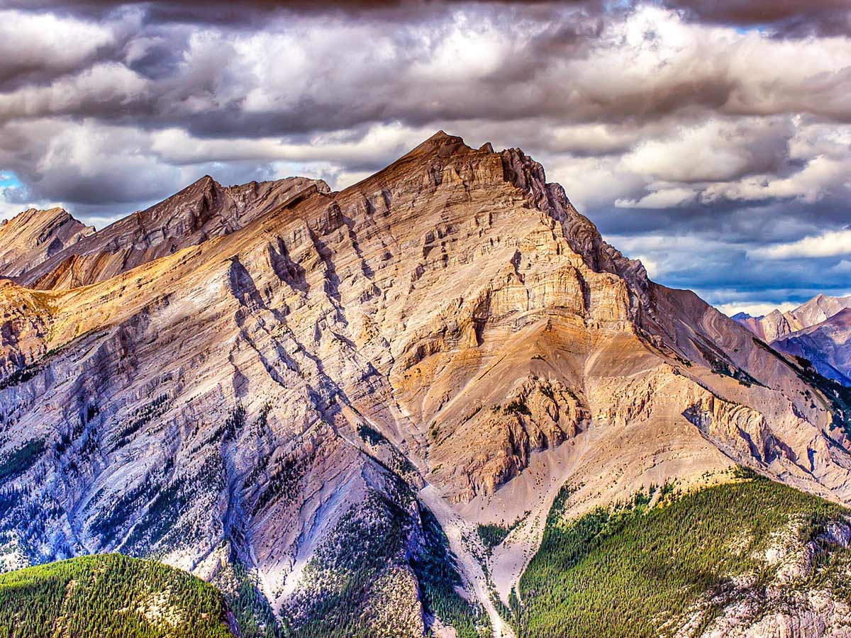 Rocky Mountains in Canada and the cloudy sky