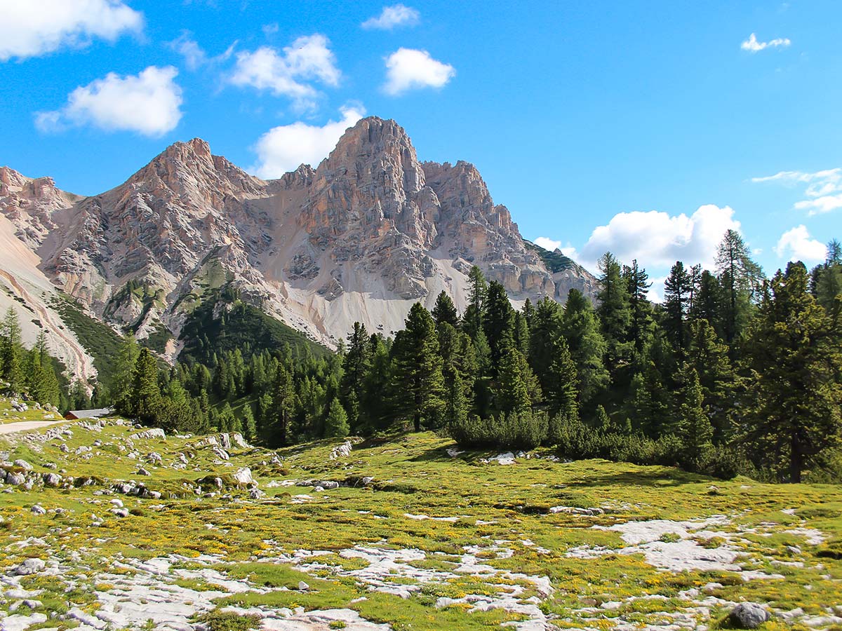 Beautiful panoramas along Alta via route in the Dolomites