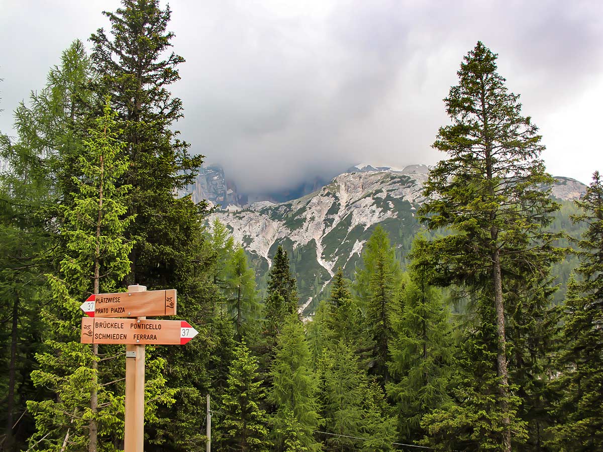 Mountain views in the eastern side of the Dolomites in Italy