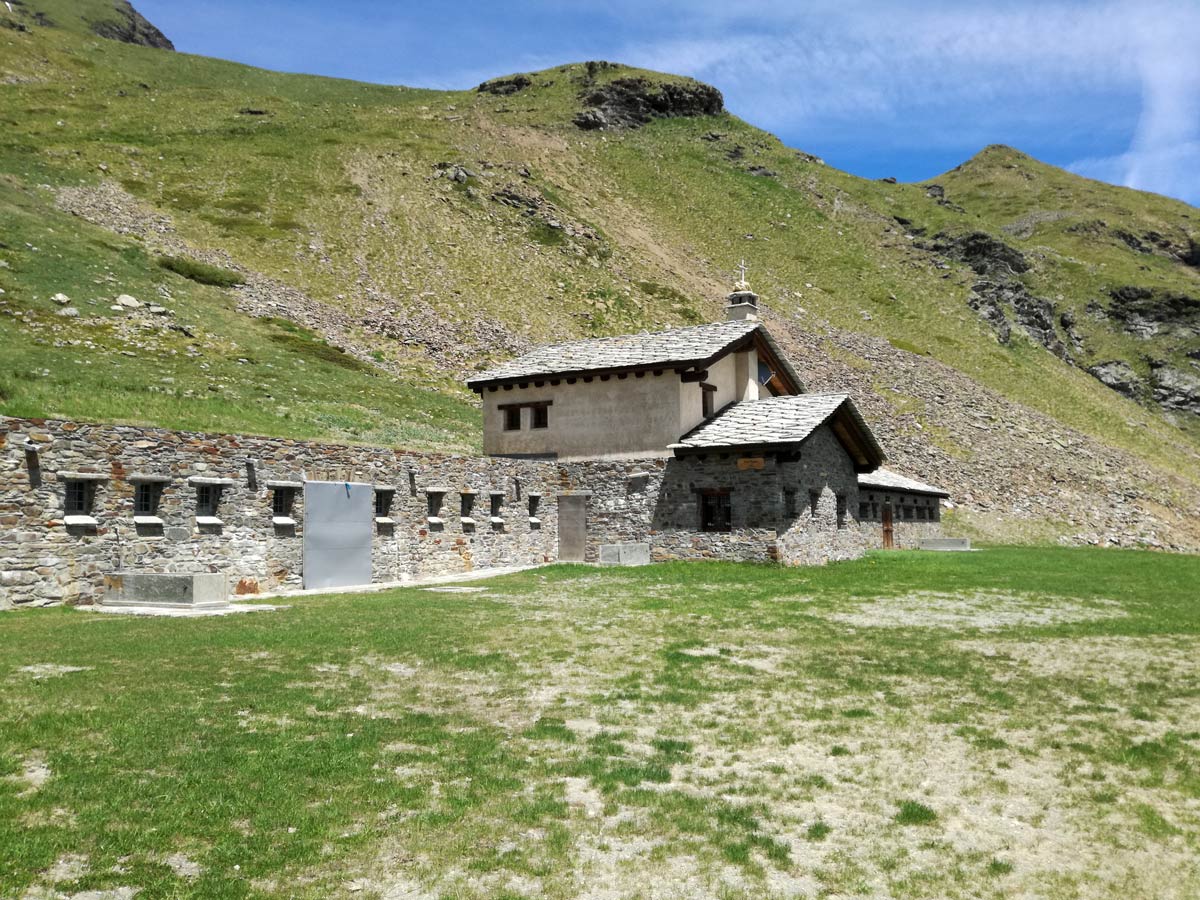 One of several refuges visited on self guided Aosta Valley walk in Italy