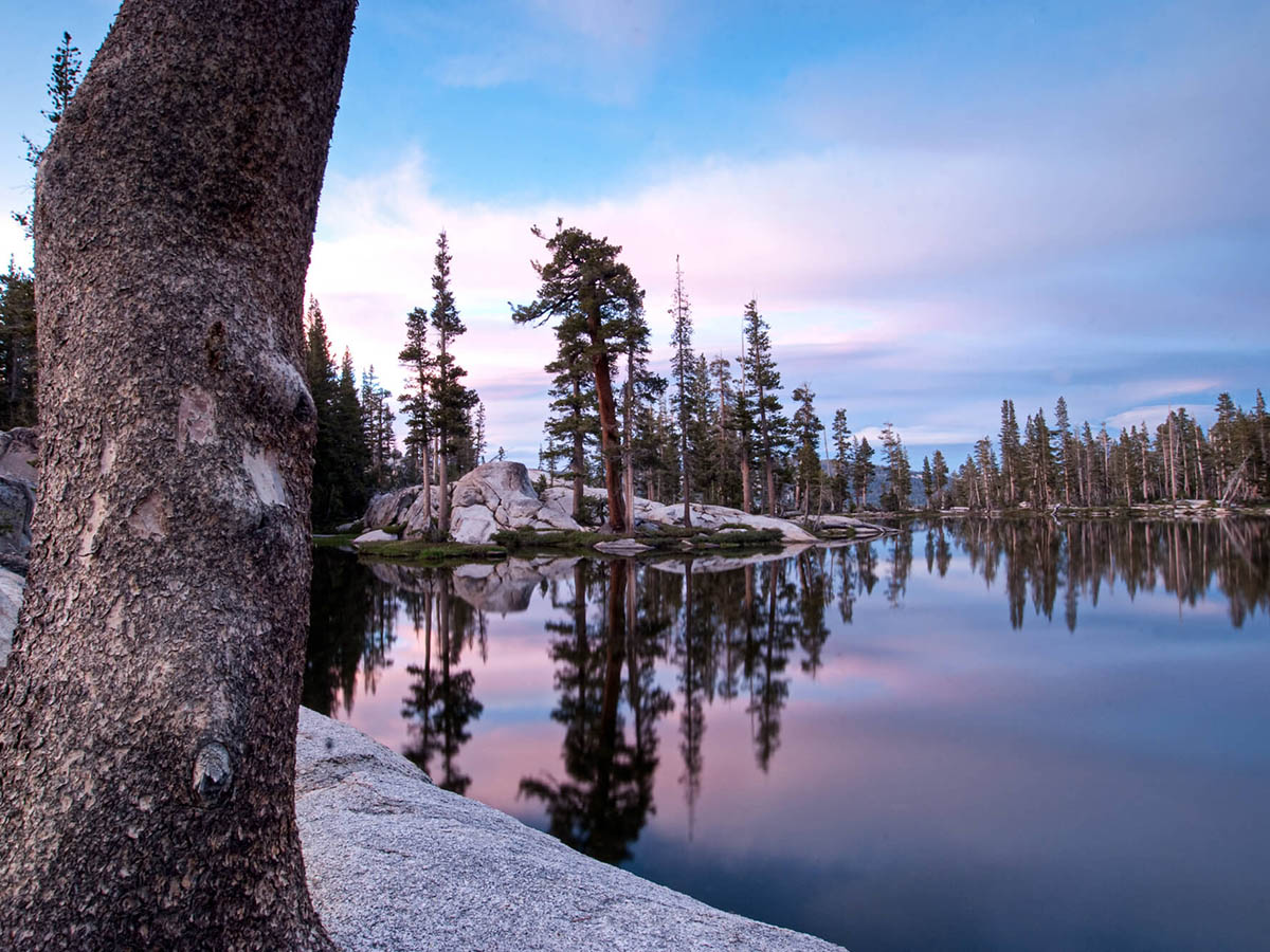 Sunset reflections in Sierra Nevada