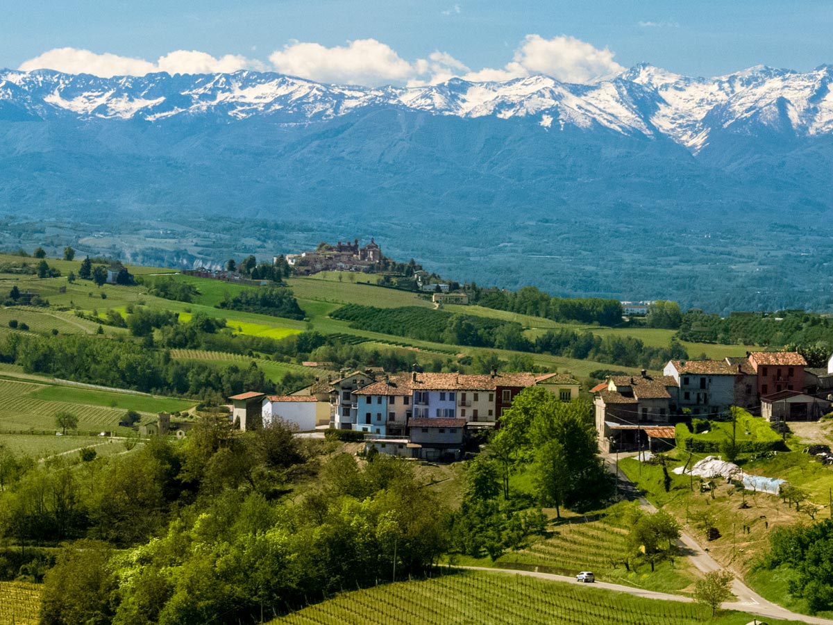 Beautiful village and vineyards seen on Langhe walking tour in France