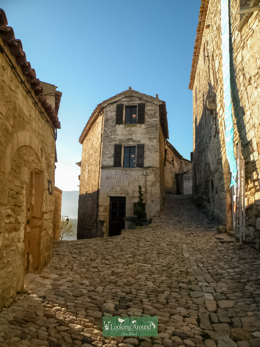 Walking cobblestone streets in historic village along Luberon tour france