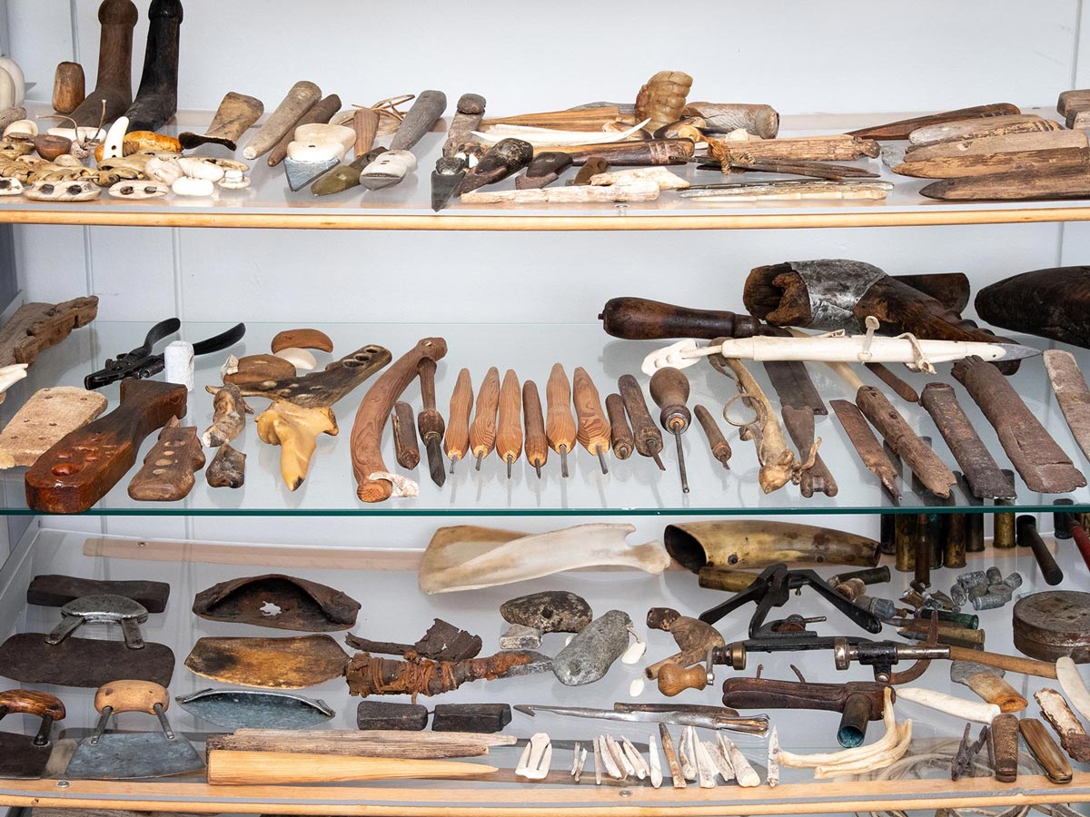 Artifacts tools history on display seen on adventure tour in Greenland