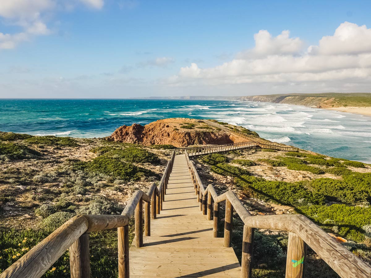 Praia da Bordeira Algarve Portugal beach boardwalk