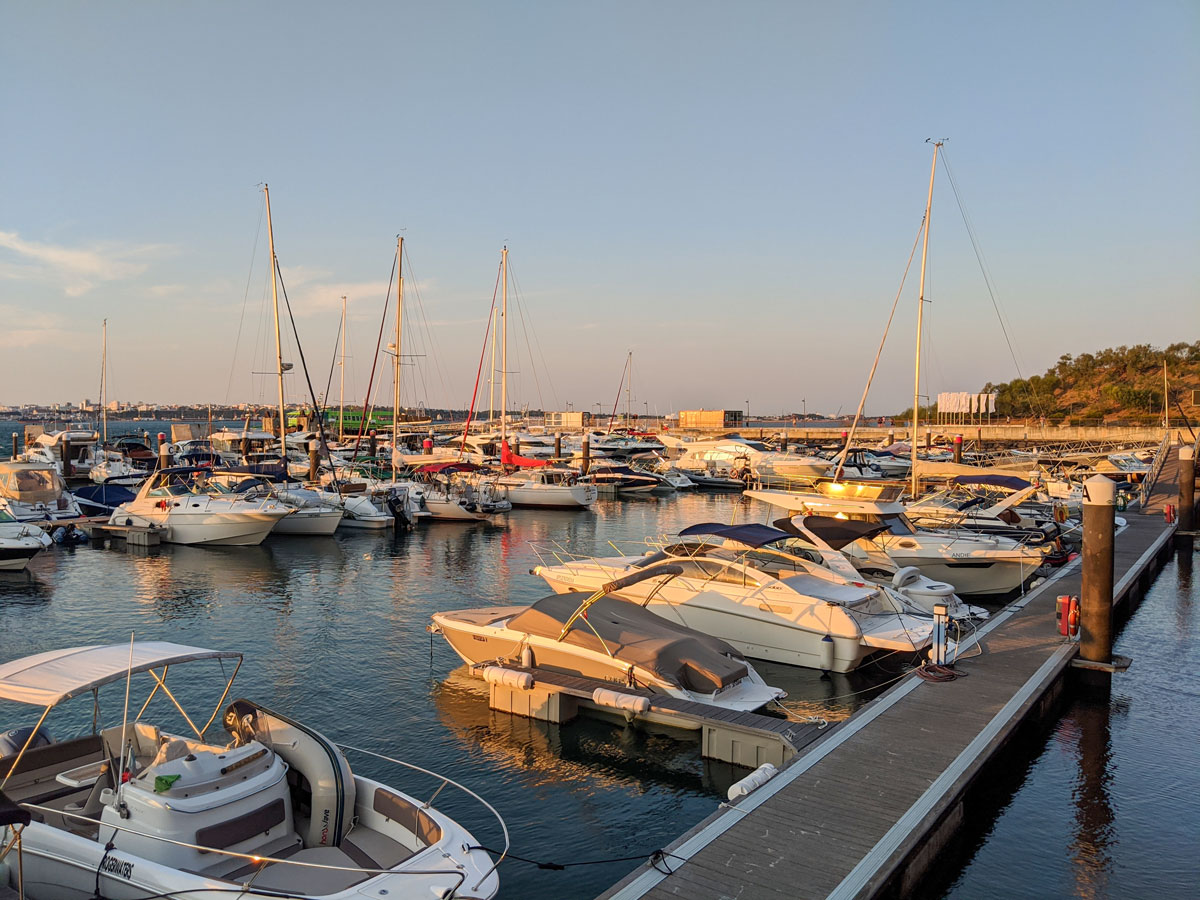 Península of Troia boat docks harbour coastal Portugal adventure bike tour