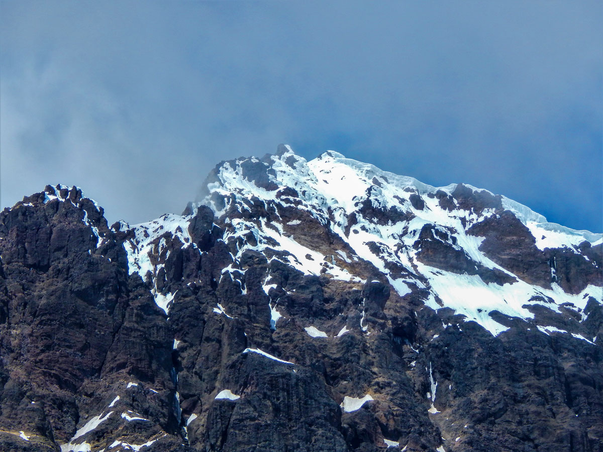 Snow peaks hiking trekking altar volcano Peru