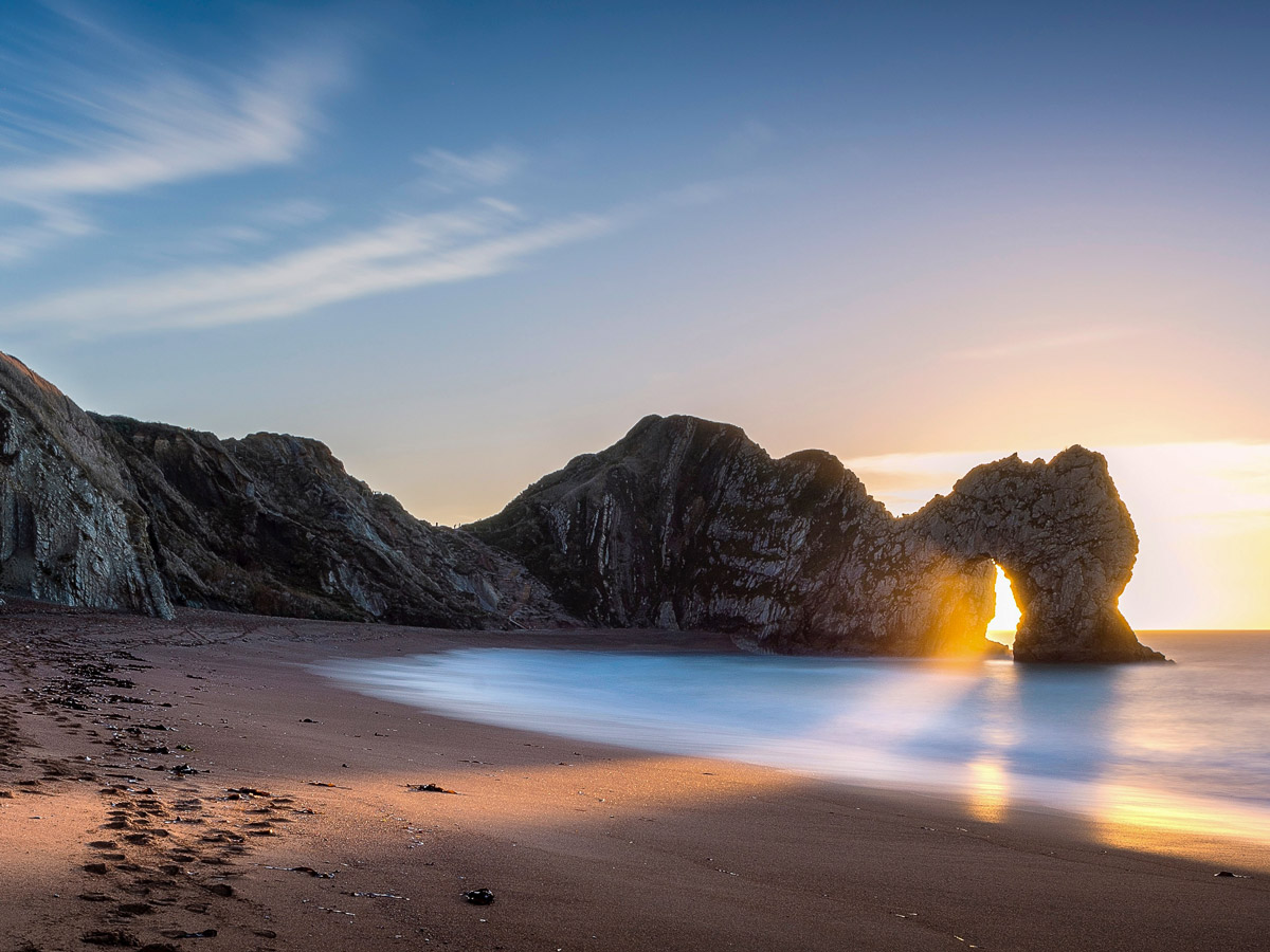 Jurassic Coast durdle door sunset England UK