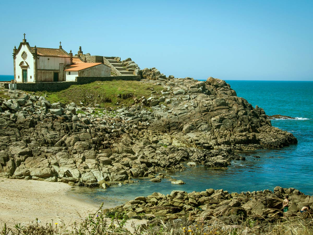 Church chaple on rock bluffs above the ocean