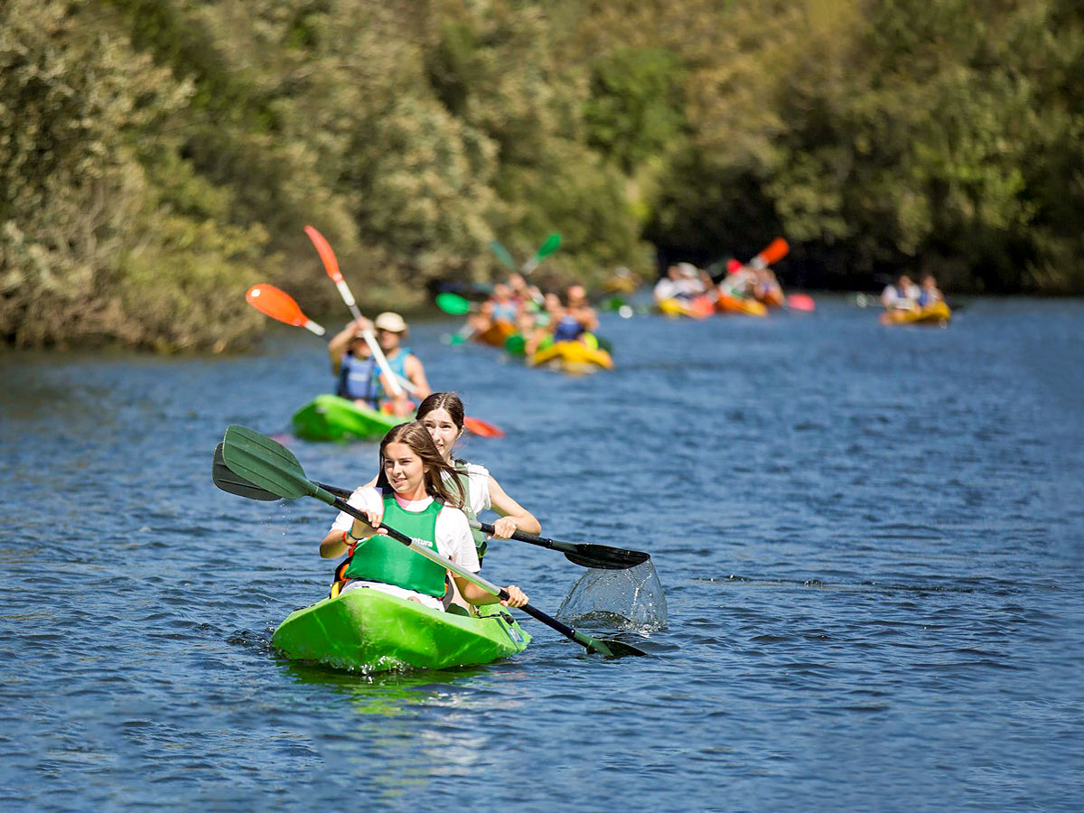 Family kayaking adventure bike tour Minho Portugal