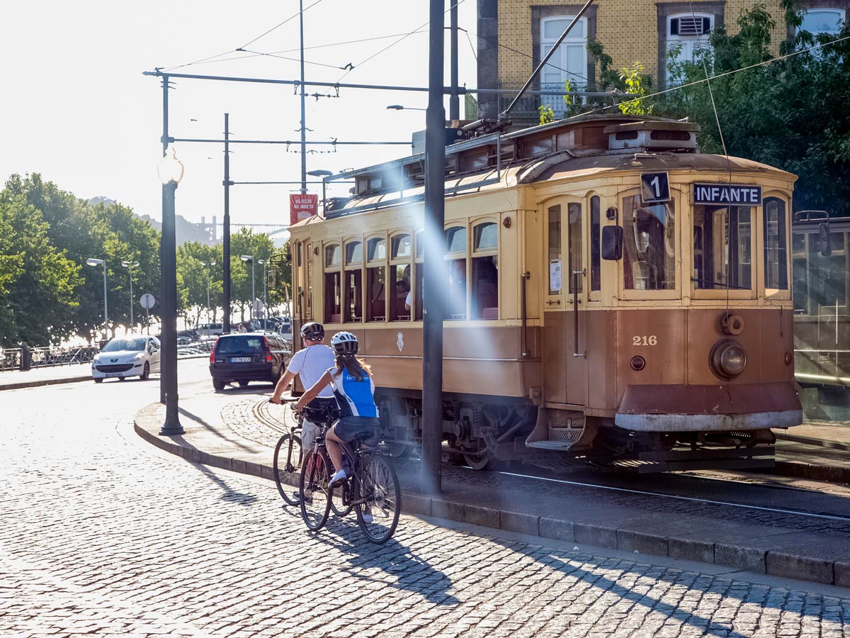 Porto street car trolly train