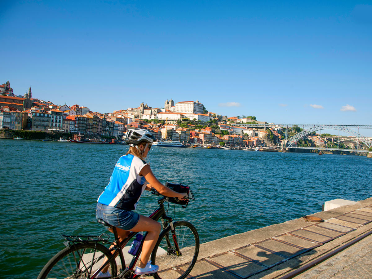 Porto biking by the river sea chanel Portugal bike tour