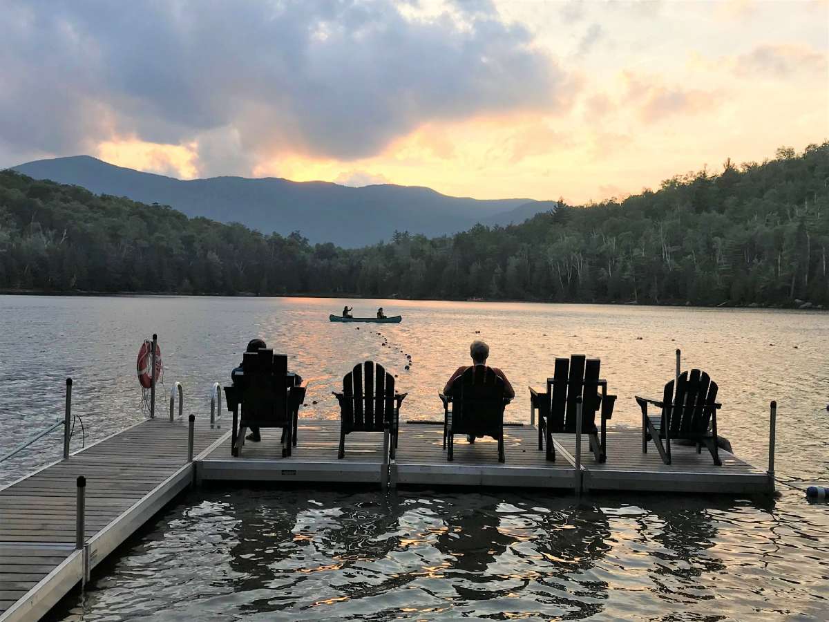 Resting hear the lake in the Adirondack Mountains