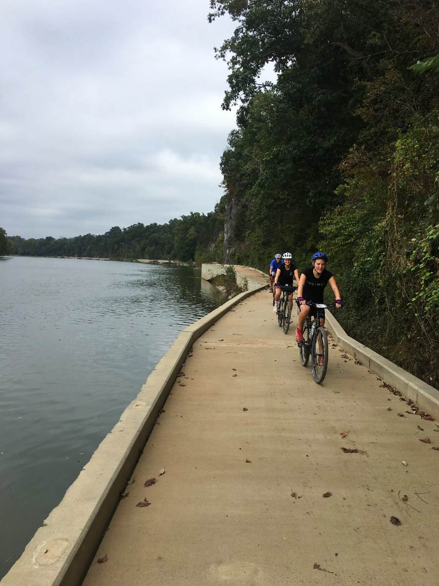 Group of bikers cycling GAP