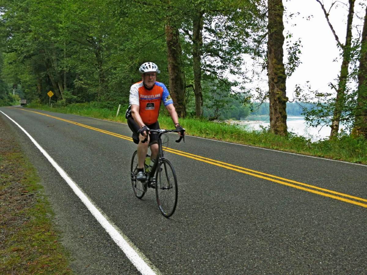 Biker on Northwest Passage Cycling route