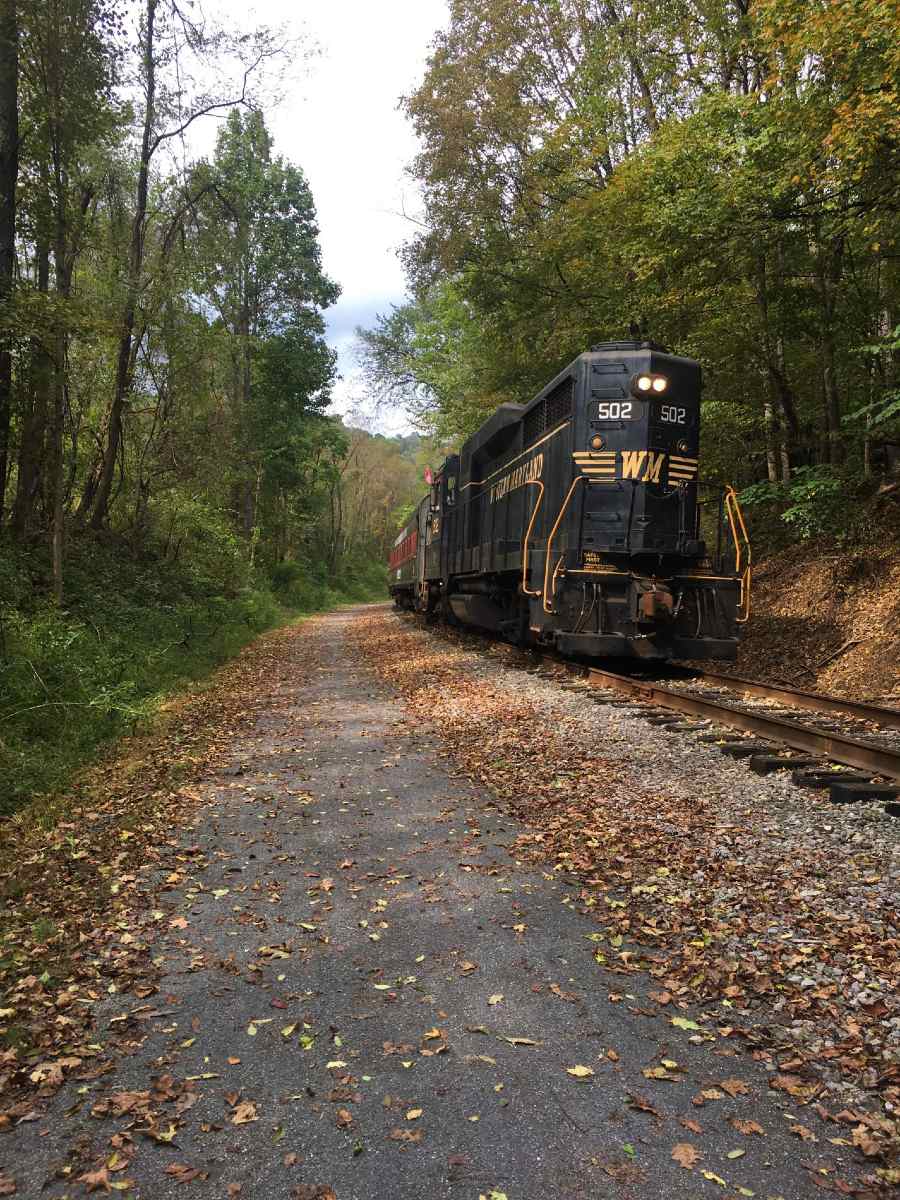 Train along the Great Allegheny Passage