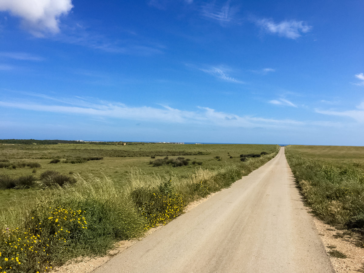 Country road exploring Portugal coast walking tour