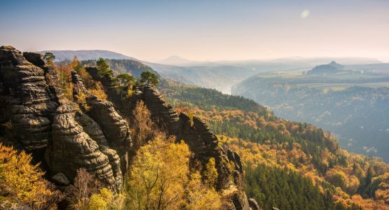 Schrammsteine Elbe Sandstone Mountains Climb Germany