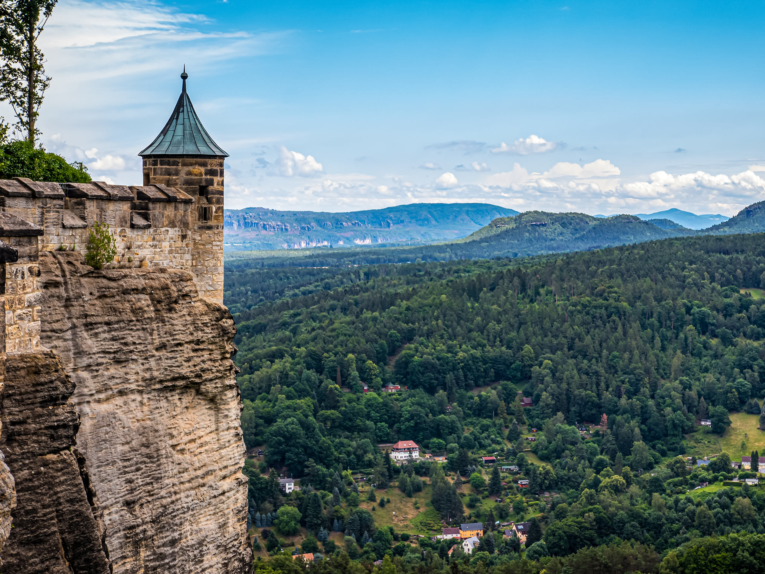 Konigstein fortress on the cliff edge