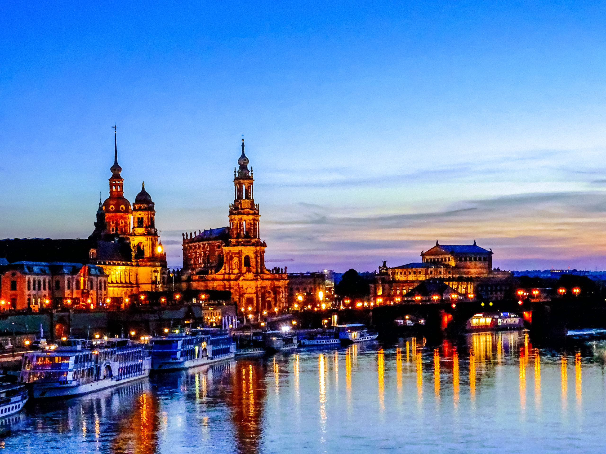 Dresden Zwinger Palace at dusk