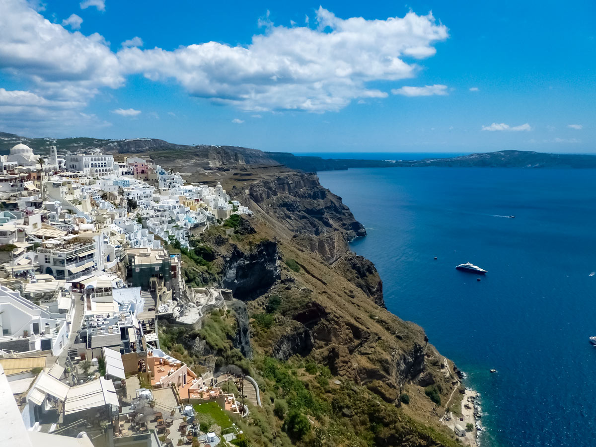 Greek coast line mediterranean sea Naxos and Santorini exploring Greece