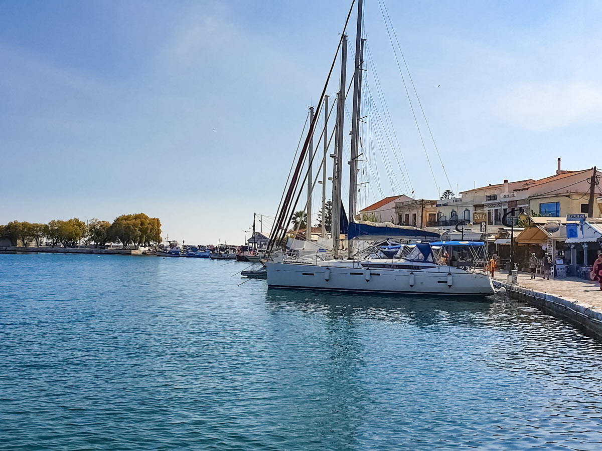 Sailboats harbour mediterranean sea Samos Island Greece walking tour