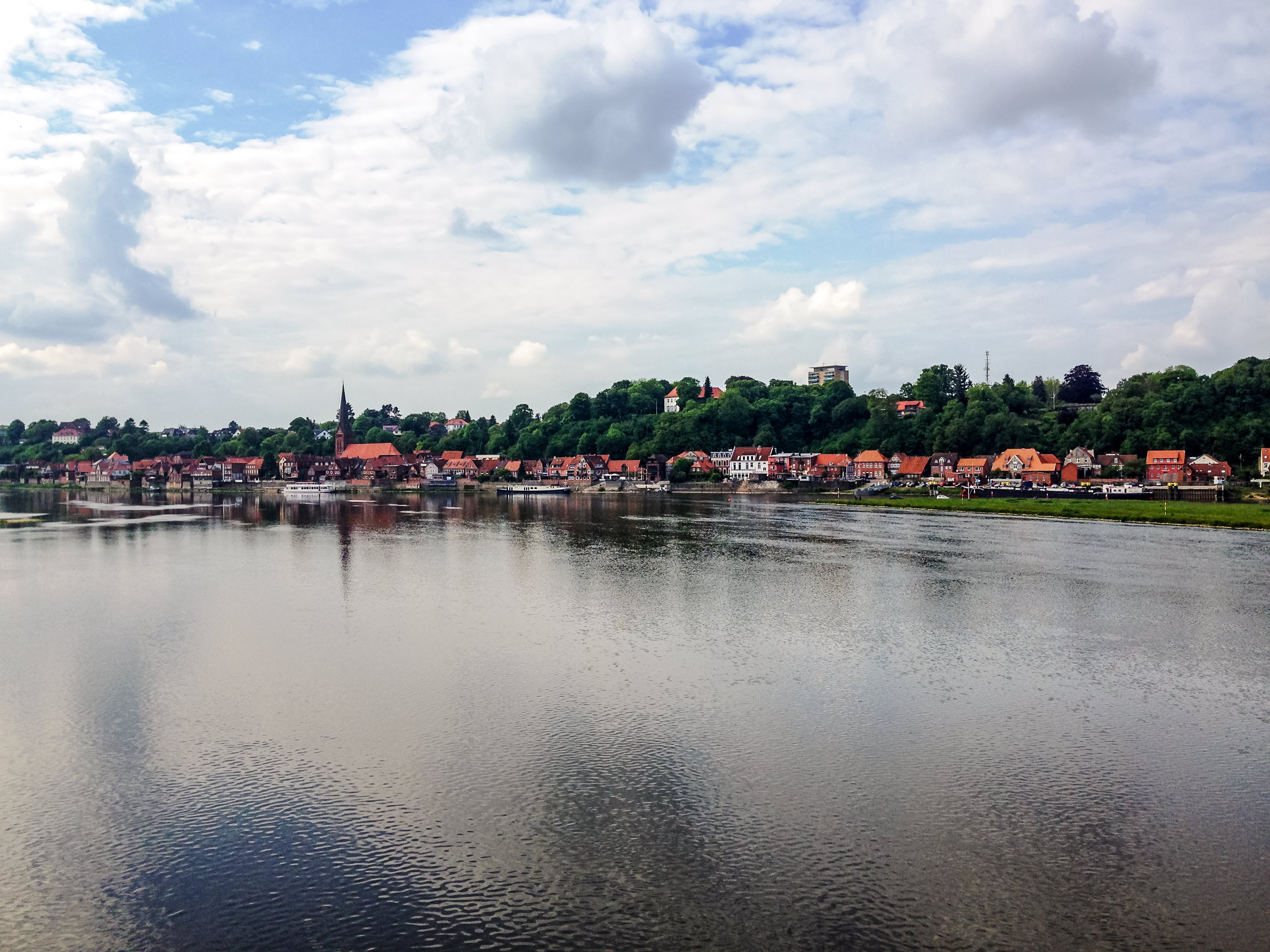 View of Lauenburg on the Elbe Cycle Path Germany