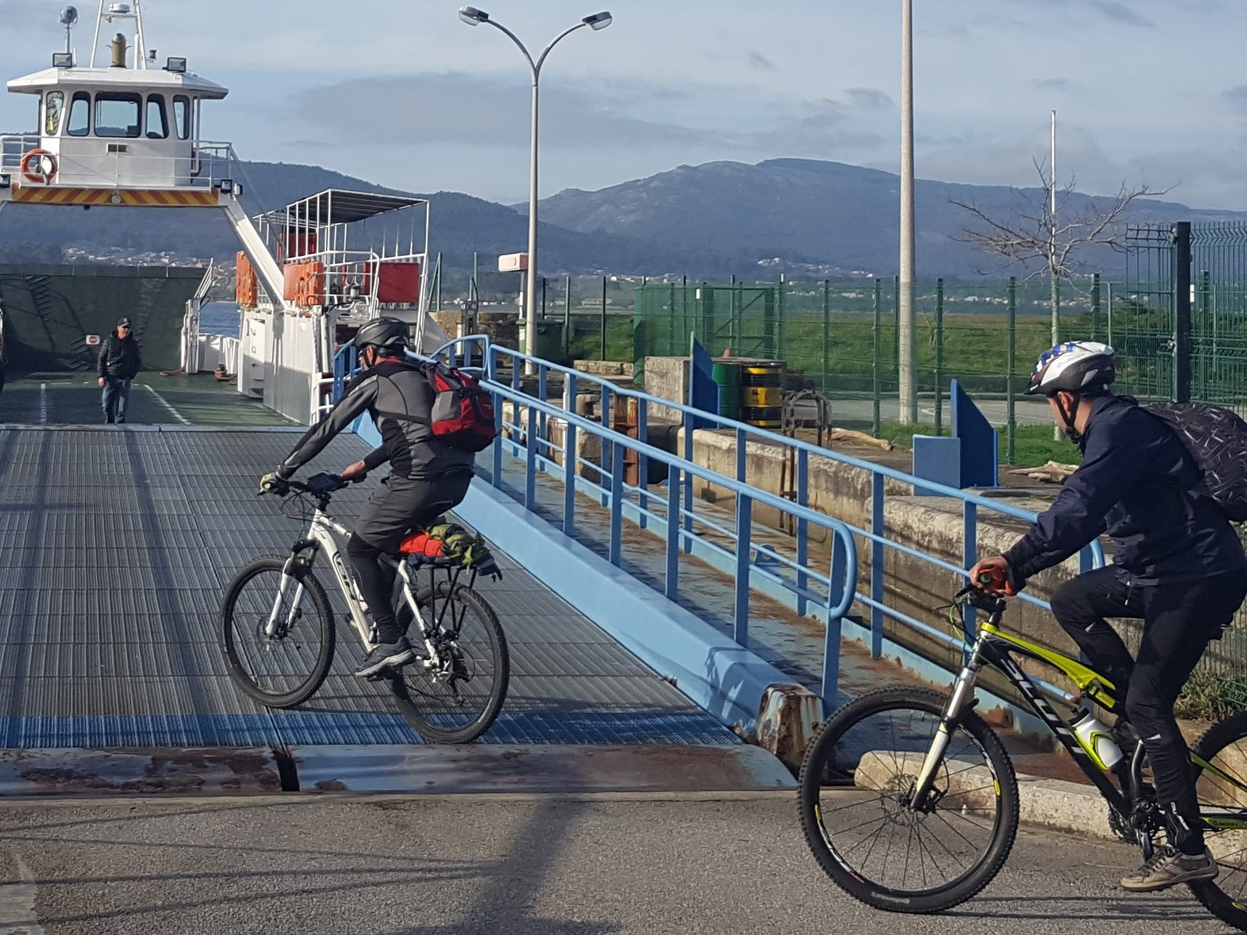 Cyclist near the ferry