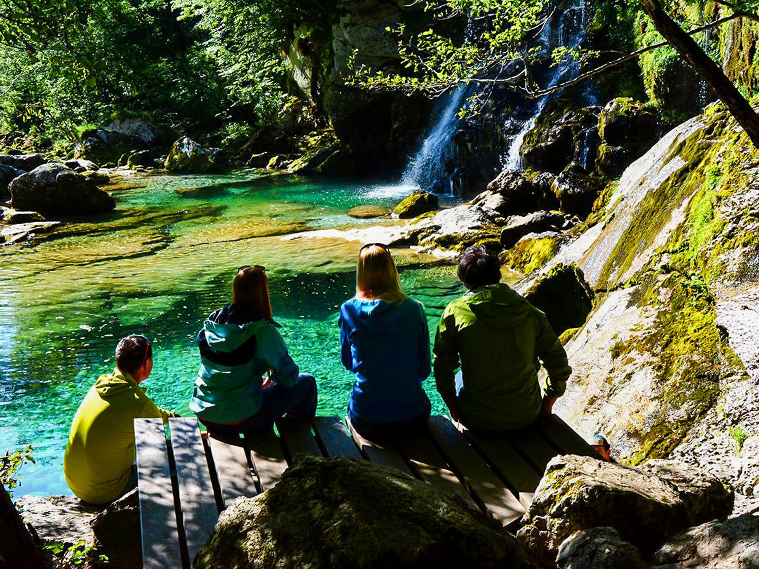 Break near the waterfall