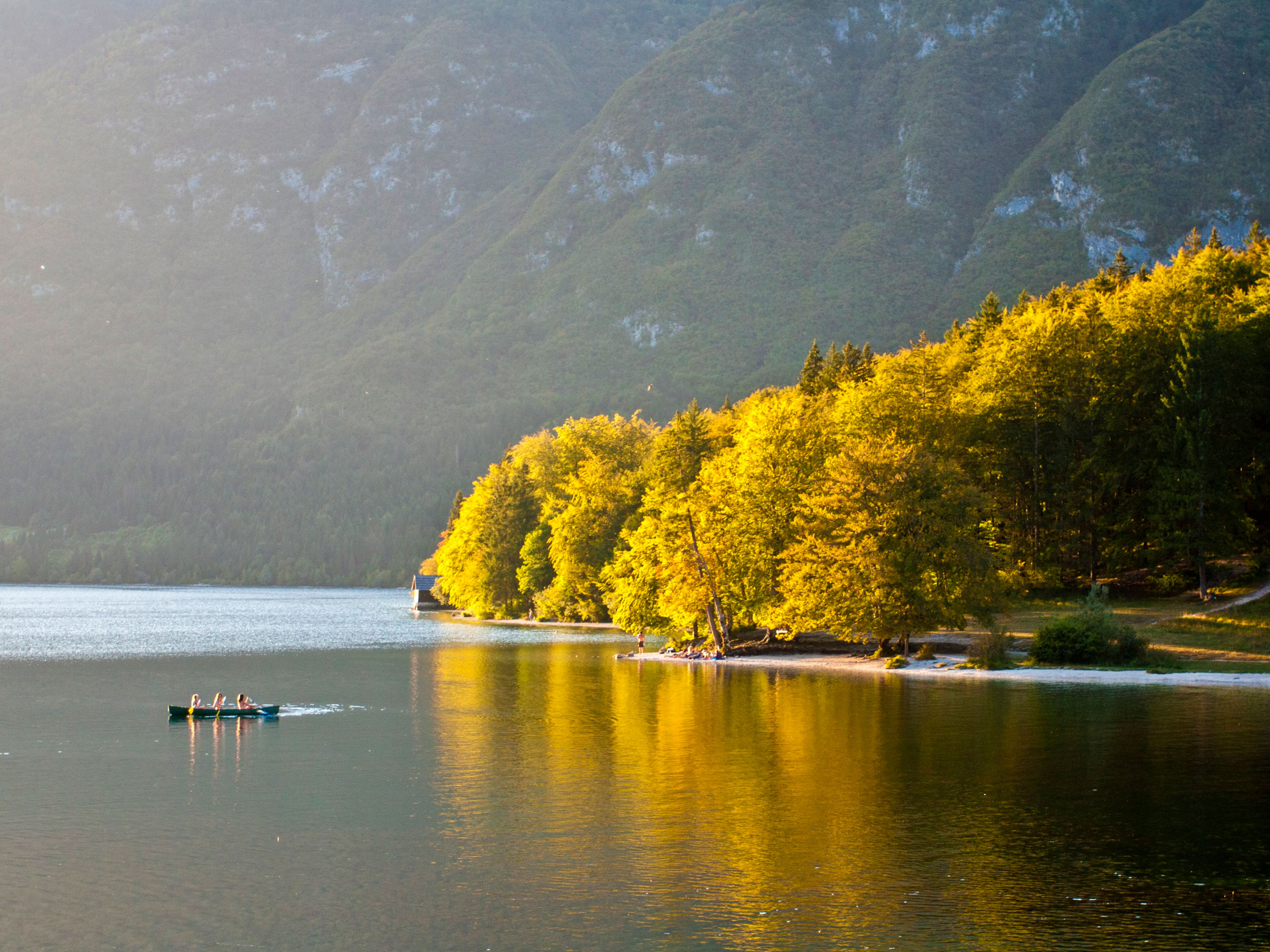 Boat trip near the mountains