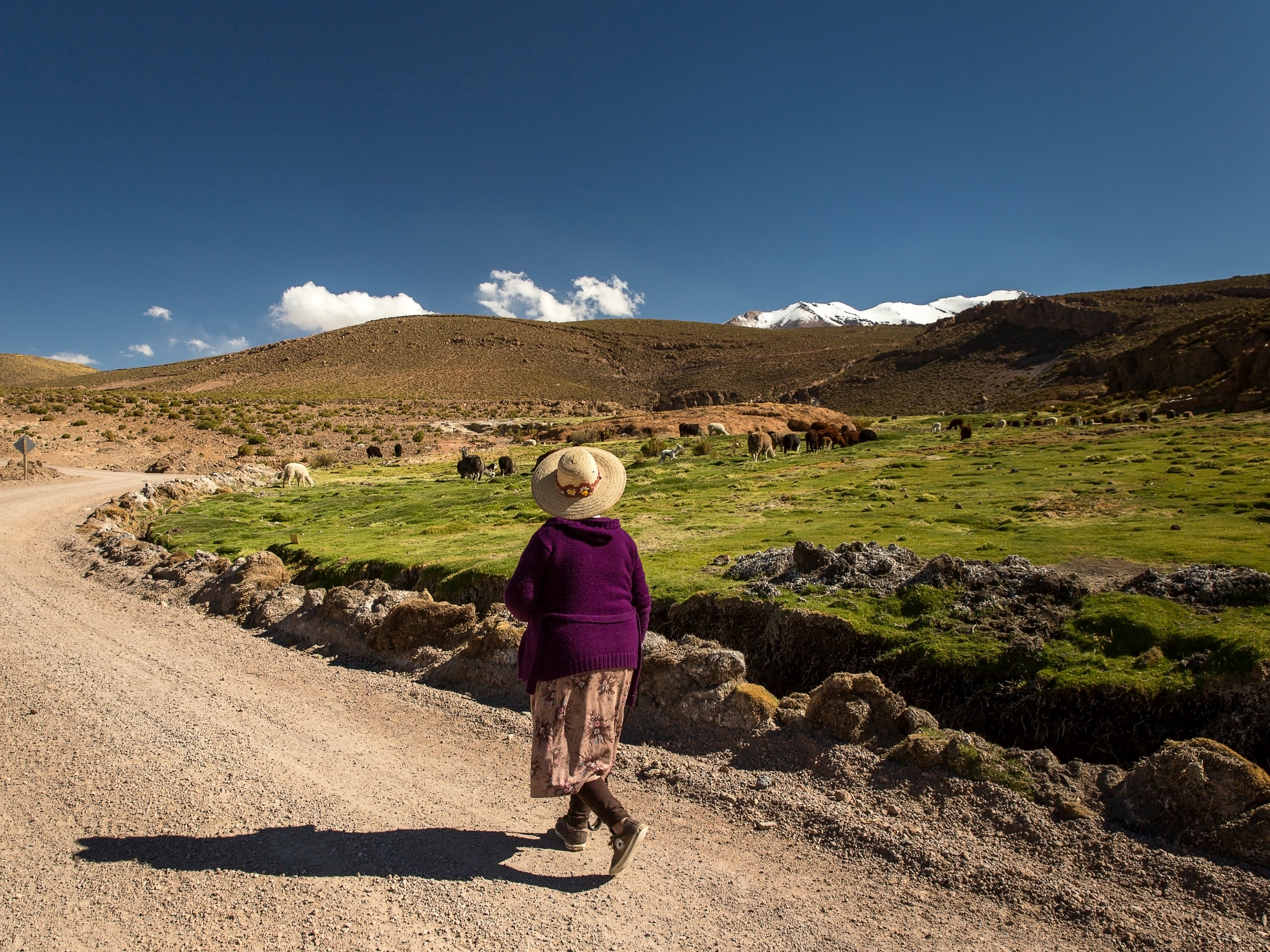 Visiting Aymara people in Chile