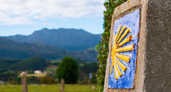 Camino de Santiago route signage along the Northern Way