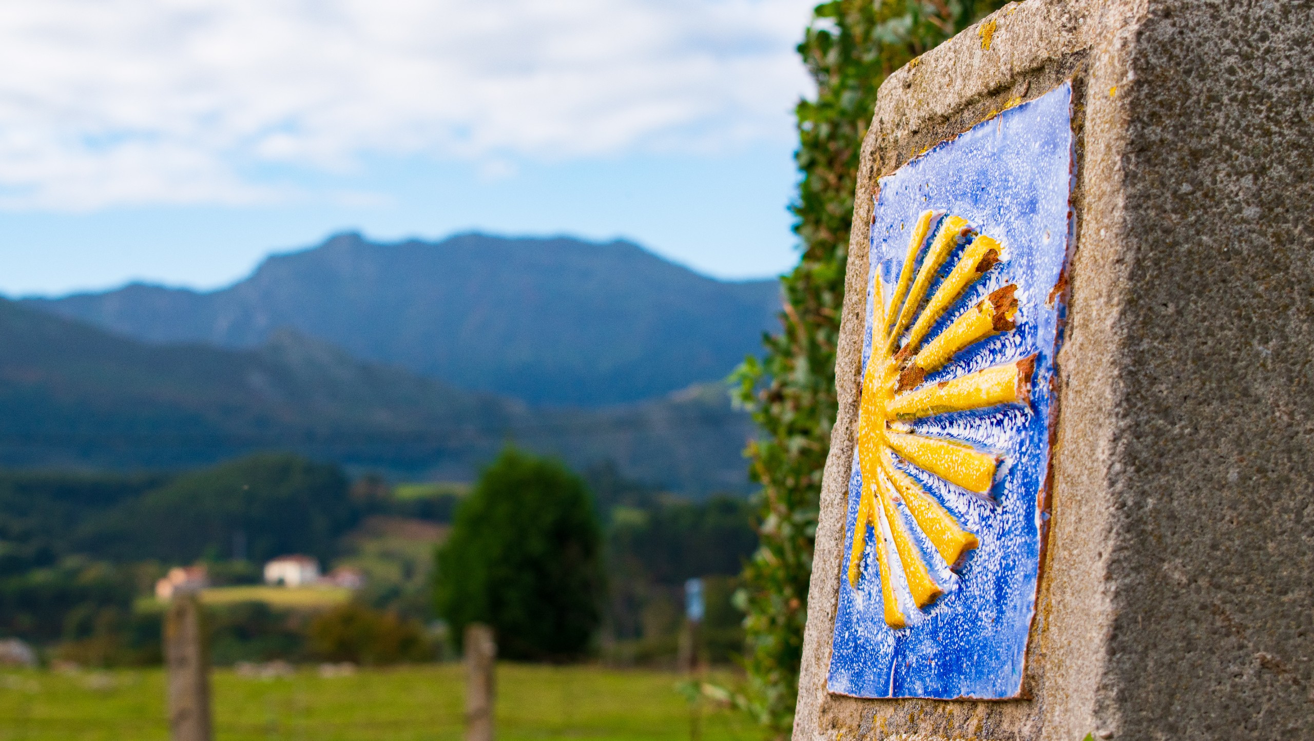 Camino de Santiago route signage along the Northern Way