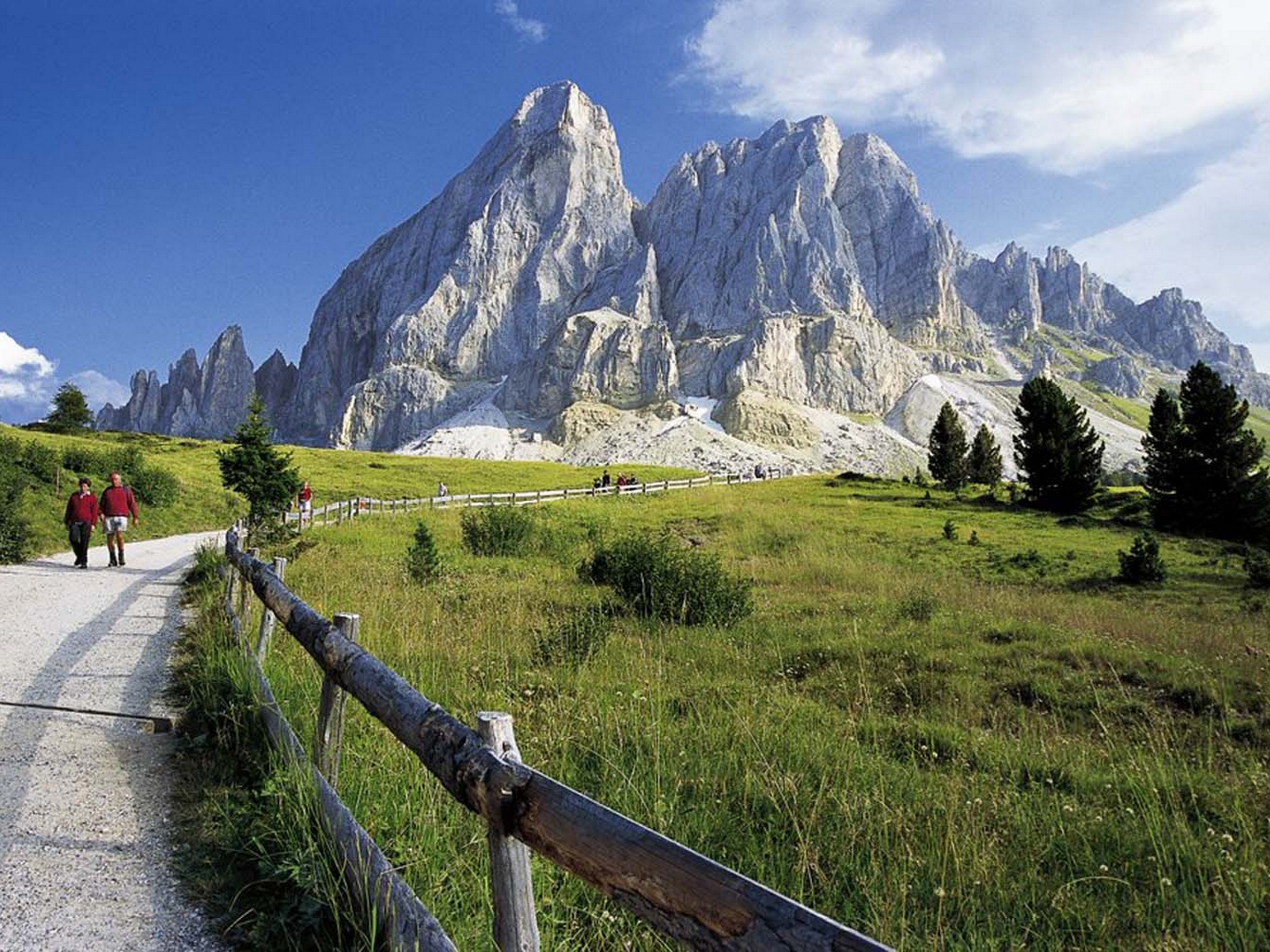 Beautiful hiking path in Italy, Dolomite mountains