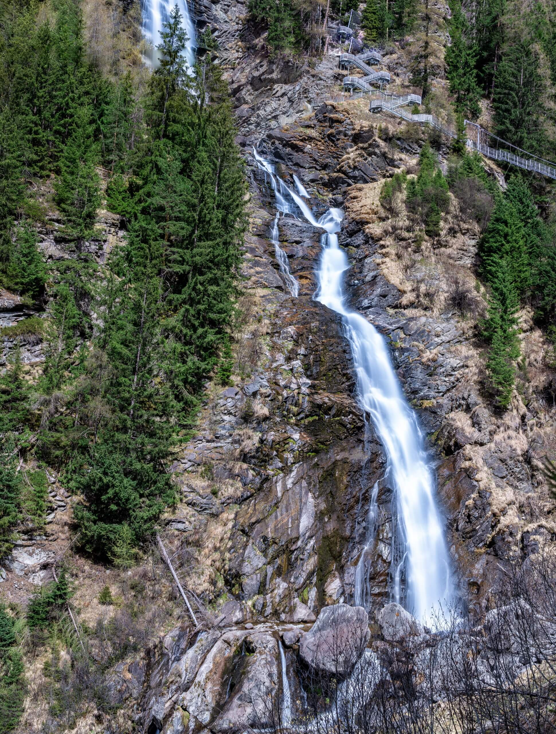 Waterfall seen while on a walking tour in South Tyrol